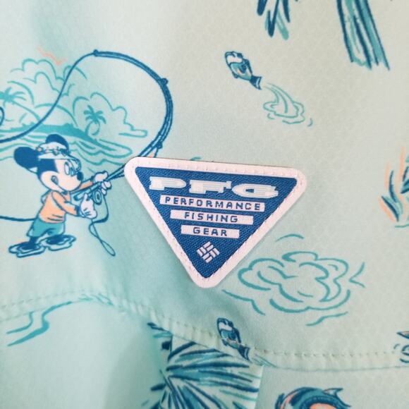 Columbia CSC Disney PFG Super Slack Tide Shirt Women's Aqua Blue Size XXL - Picture 6 of 12